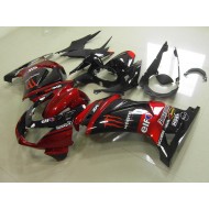 ABS Plástico Kawasaki ZX 250R 08-12 - Negro Rojo Monster