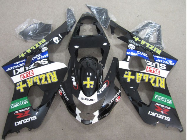 ABS Plástico Suzuki GSXR 600 K4 04-05 - Negro Amarillo Rizla ABS Plástico Suzuki GSXR 600 K4 04-05 - Negro Amarillo Rizla