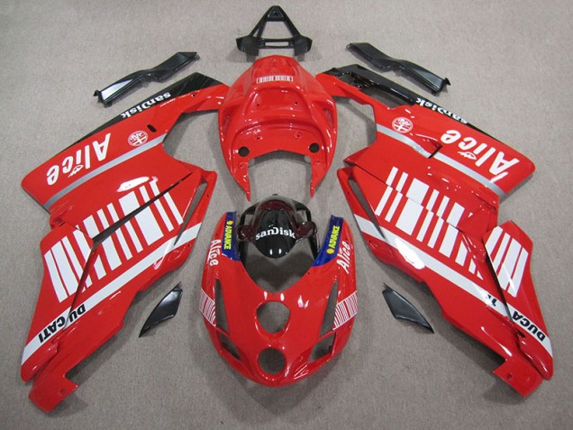 Carenado Ducati 749 05-06 - Rojo Blanco Alice Sandisk Carenado Ducati 749 05-06 - Rojo Blanco Alice Sandisk