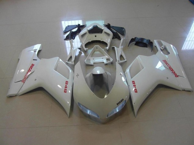 Carenado Ducati 848 1098 1198 07-14 - Blanco Perla Rojo Calcomanías Carenado Ducati 848 1098 1198 07-14 - Blanco Perla Rojo Calcomanías