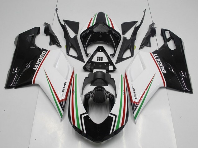 Carenado Ducati 848 1098 1198 07-14 - Negro Verde Y blanco Carenado Ducati 848 1098 1198 07-14 - Negro Verde Y blanco