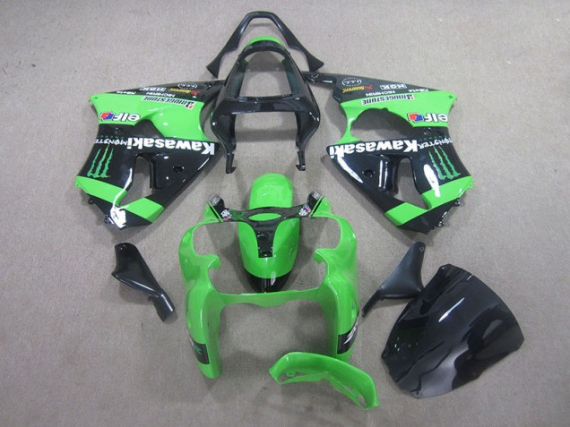 Carenado Kawasaki ZX6R 00-02 - Negro Verde Monster Carenado Kawasaki ZX6R 00-02 - Negro Verde Monster