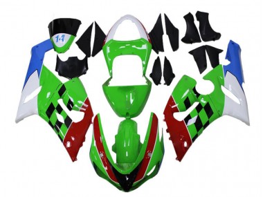 Carenado Kawasaki ZX6R 05-06 - Verde Rojo Blanco Azul