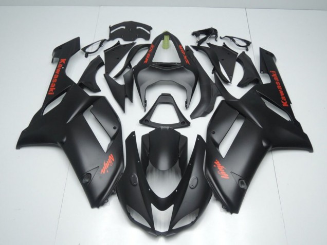 Carenado Kawasaki ZX6R 07-08 - Negro Mate con Rojo Pegatinas Carenado Kawasaki ZX6R 07-08 - Negro Mate con Rojo Pegatinas