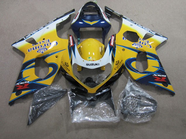 Carenado Suzuki GSXR 1000 K1 00-02 - Amarillo Azul Corona Extra Carenado Suzuki GSXR 1000 K1 00-02 - Amarillo Azul Corona Extra