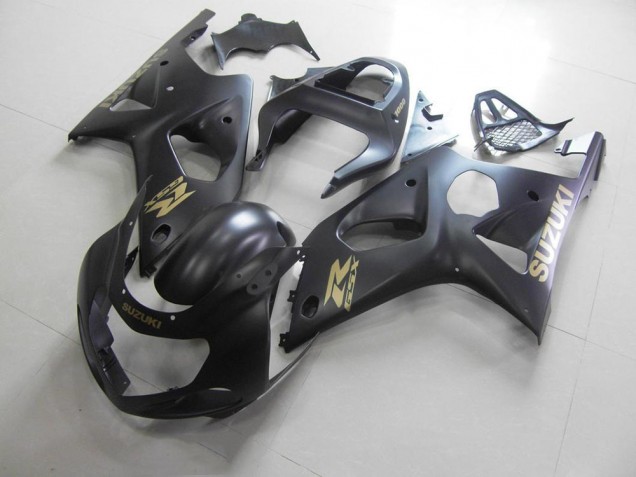 Carenado Suzuki GSXR 1000 K1 00-02 - Todo Negro mate con calcomanía dorada Carenado Suzuki GSXR 1000 K1 00-02 - Todo Negro mate con calcomanía dorada