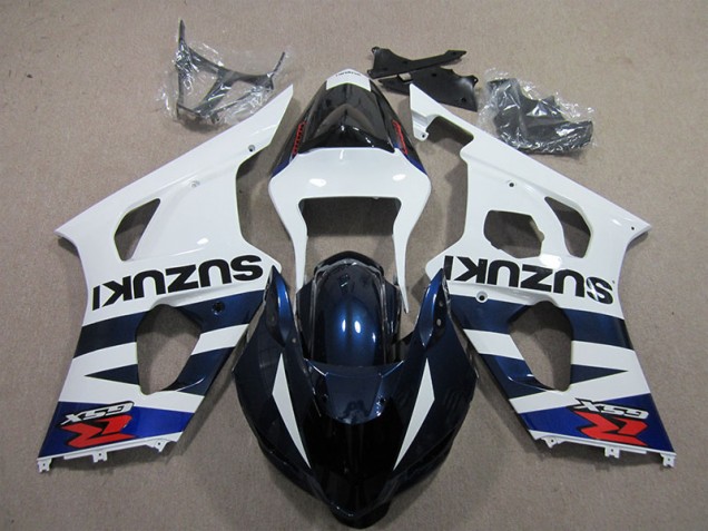 Carenado Suzuki GSXR 1000 K3 03-04 - Blanco Azul Negro Calcomanía Carenado Suzuki GSXR 1000 K3 03-04 - Blanco Azul Negro Calcomanía