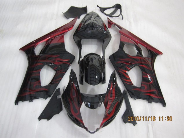 Carenado Suzuki GSXR 1000 K3 03-04 - Negro Rojo Llama Carenado Suzuki GSXR 1000 K3 03-04 - Negro Rojo Llama