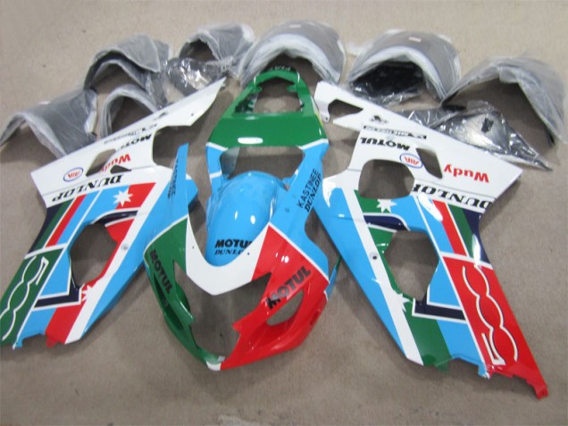 Carenado Suzuki GSXR 600 K4 04-05 - Azul Verde Rojo Motul Carenado Suzuki GSXR 600 K4 04-05 - Azul Verde Rojo Motul