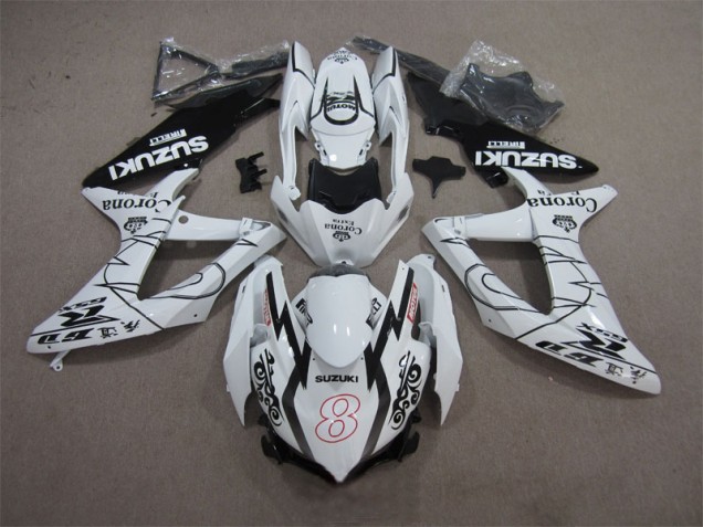 Carenado Suzuki GSXR 600 K8 08-10 - Blanco Negro Corona Extra Motul 8 Carenado Suzuki GSXR 600 K8 08-10 - Blanco Negro Corona Extra Motul 8