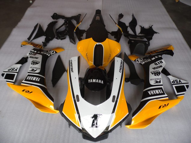 Carenado Yamaha R1 15-19 - Amarillo Blanco Negro