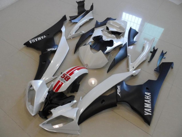 Carenado Yamaha R6 08-16 - Blanco Perla & Negro 58 Sic Carenado Yamaha R6 08-16 - Blanco Perla & Negro 58 Sic