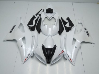 Carenado Yamaha R6 08-16 - Blanco Perla & Rojo Pegatinas