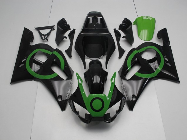Carenado Yamaha R6 98-02 - Negro Verde Círculo Carenado Yamaha R6 98-02 - Negro Verde Círculo