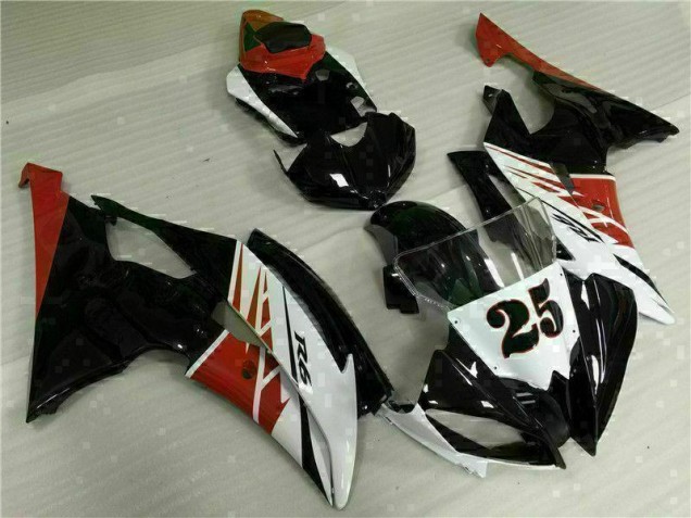 Inyección Kit Carenado Yamaha R6 08-16 - Blanco Negro Inyección Kit Carenado Yamaha R6 08-16 - Blanco Negro