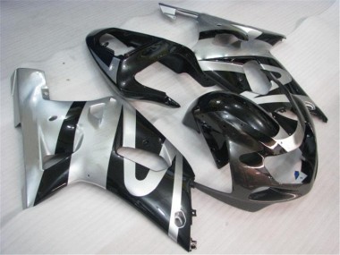 Kit Completo Carenado Suzuki GSXR 600 / 750 K1 K2 K3 01-03 - Plata Negro