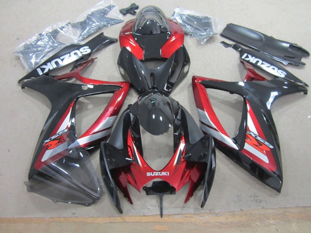 Kit Completo Carenado Suzuki GSXR 750 K6 06-07 - Negro Rojo Kit Completo Carenado Suzuki GSXR 750 K6 06-07 - Negro Rojo