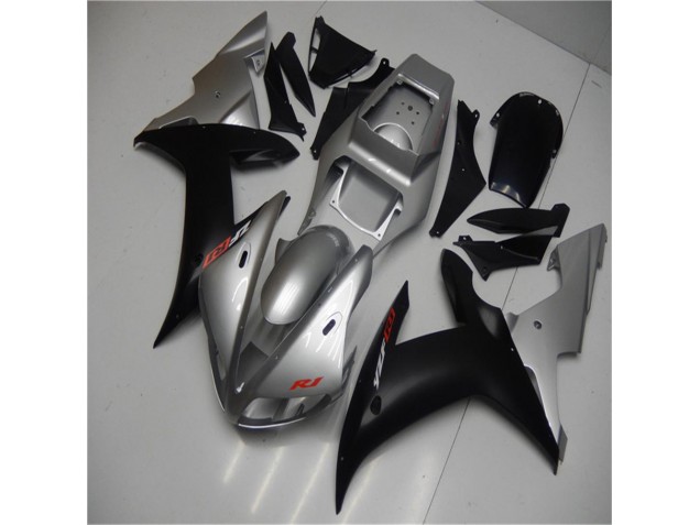 Plástica Yamaha R1 02-03 - Plata Negro Plástica Yamaha R1 02-03 - Plata Negro